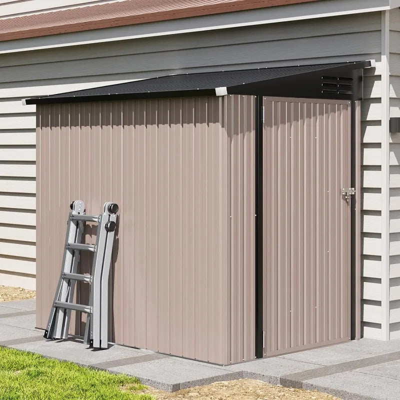 Outdoor Steel Shed Garden Utility Cabinet with Lockable Door Waterproof & Rust-Proof