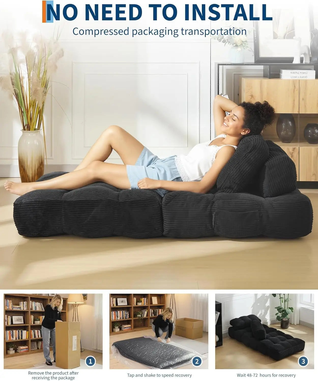 Folding Sofa Bed with Pillow