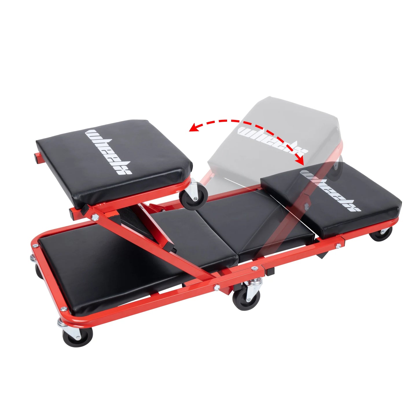 Foldable Garage Chair Lay Down Sit Lean Back