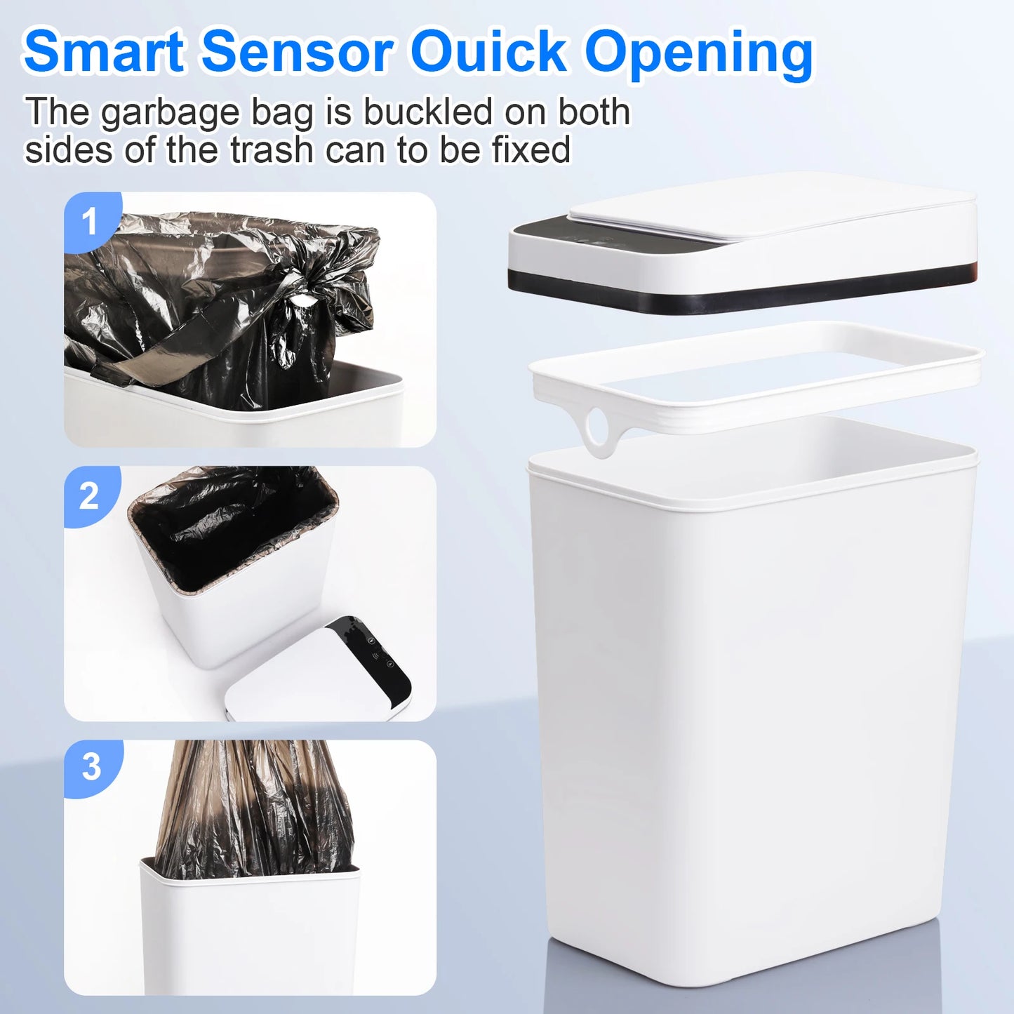 Touchless Motion Sensor Bathroom Automatic Trash Can