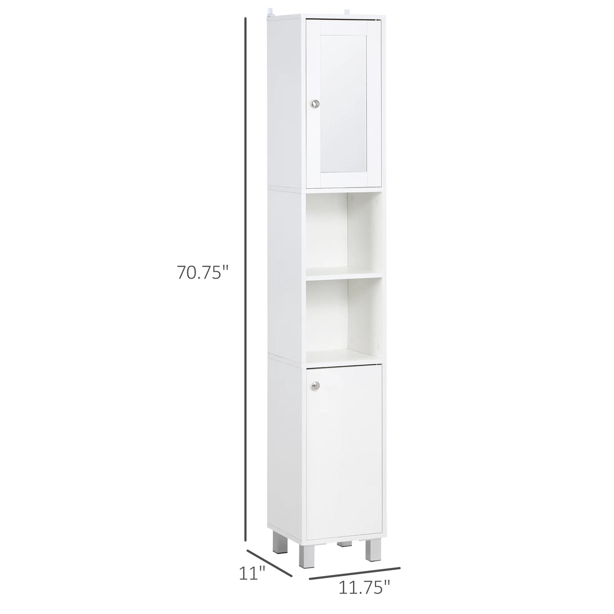 Tall Bathroom Storage Cabinet with Mirror