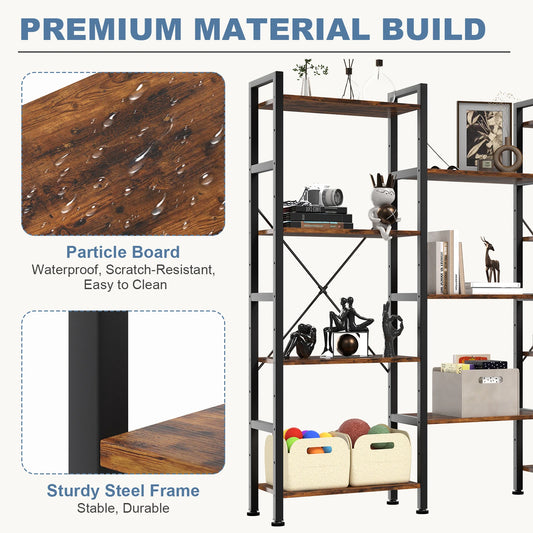 Wide Display Bookshelf Combination Adjustable Shelf Storage