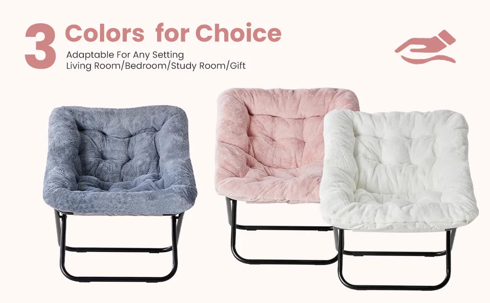 Large Size Cozy Soft Faux Fur Saucer Chairs