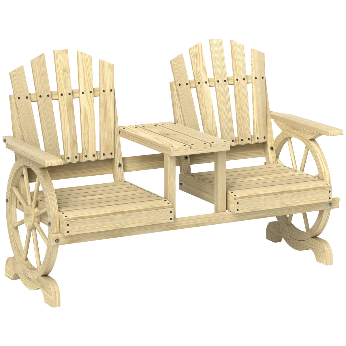 Wooden Garden Bench with Table