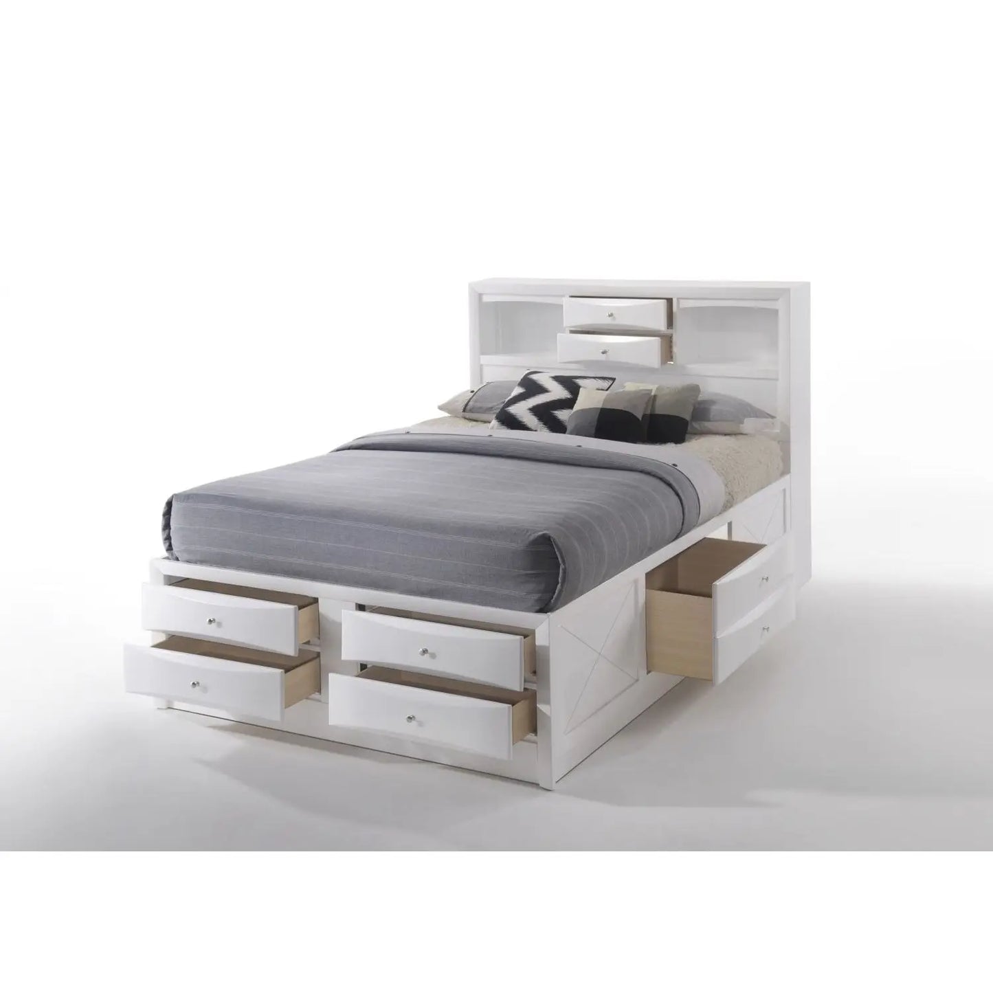 Ireland White Finish - Bed with Storage