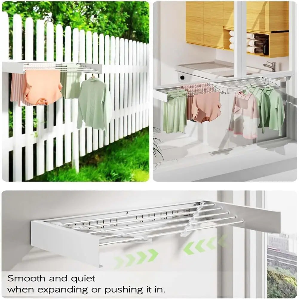 Wall-Mounted Collapsible Drying Rack Space Saver