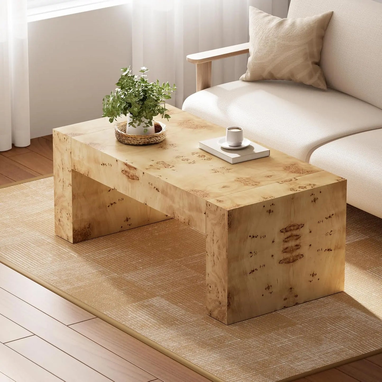 Modern Thick-Leg Rectangular Coffee Table