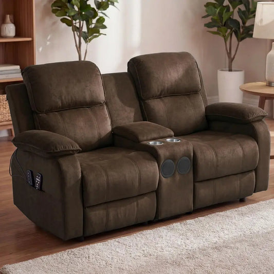 Power Loveseat Recliner Sofa with Console
