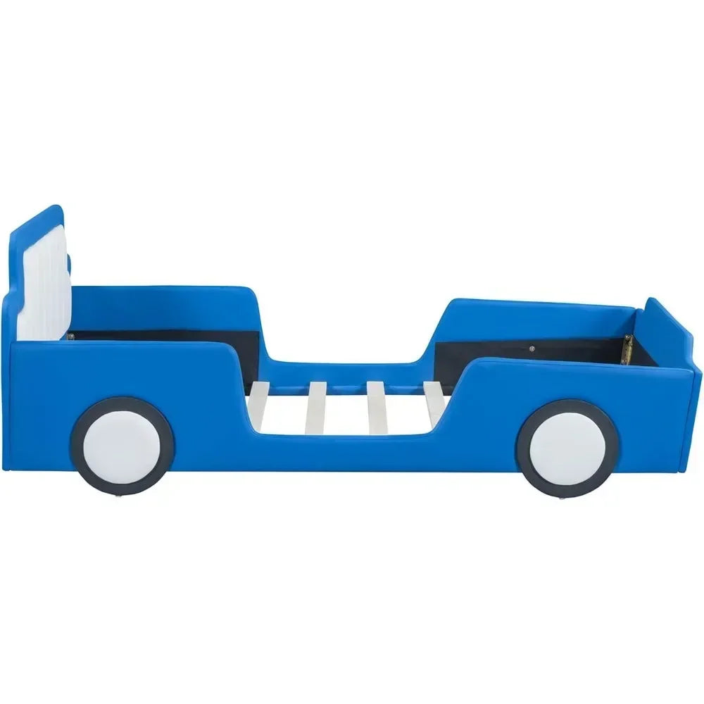 PU Leather Car Bed Frame with Headboard