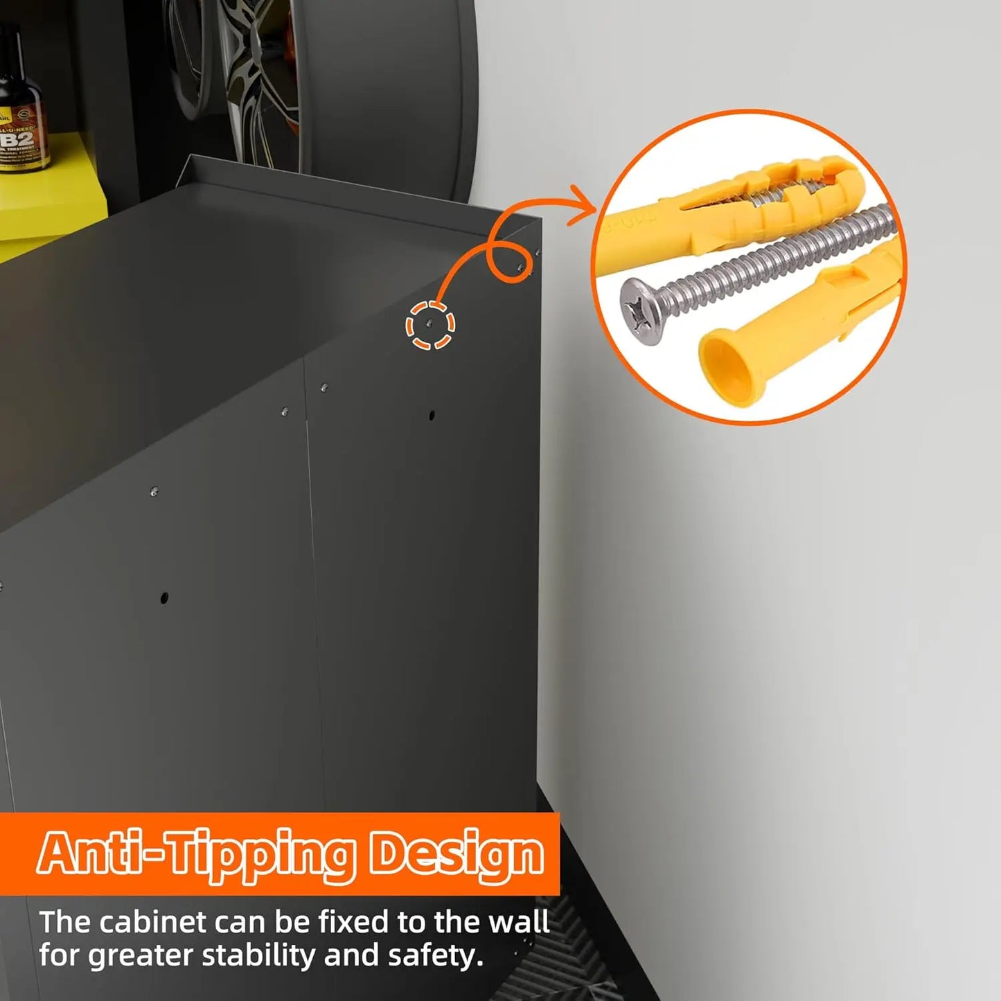 Locking Metal Tool Storage Cabinet