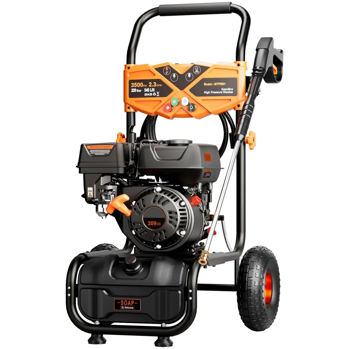 Gas Pressure Washer with 4 Adjustable Nozzles