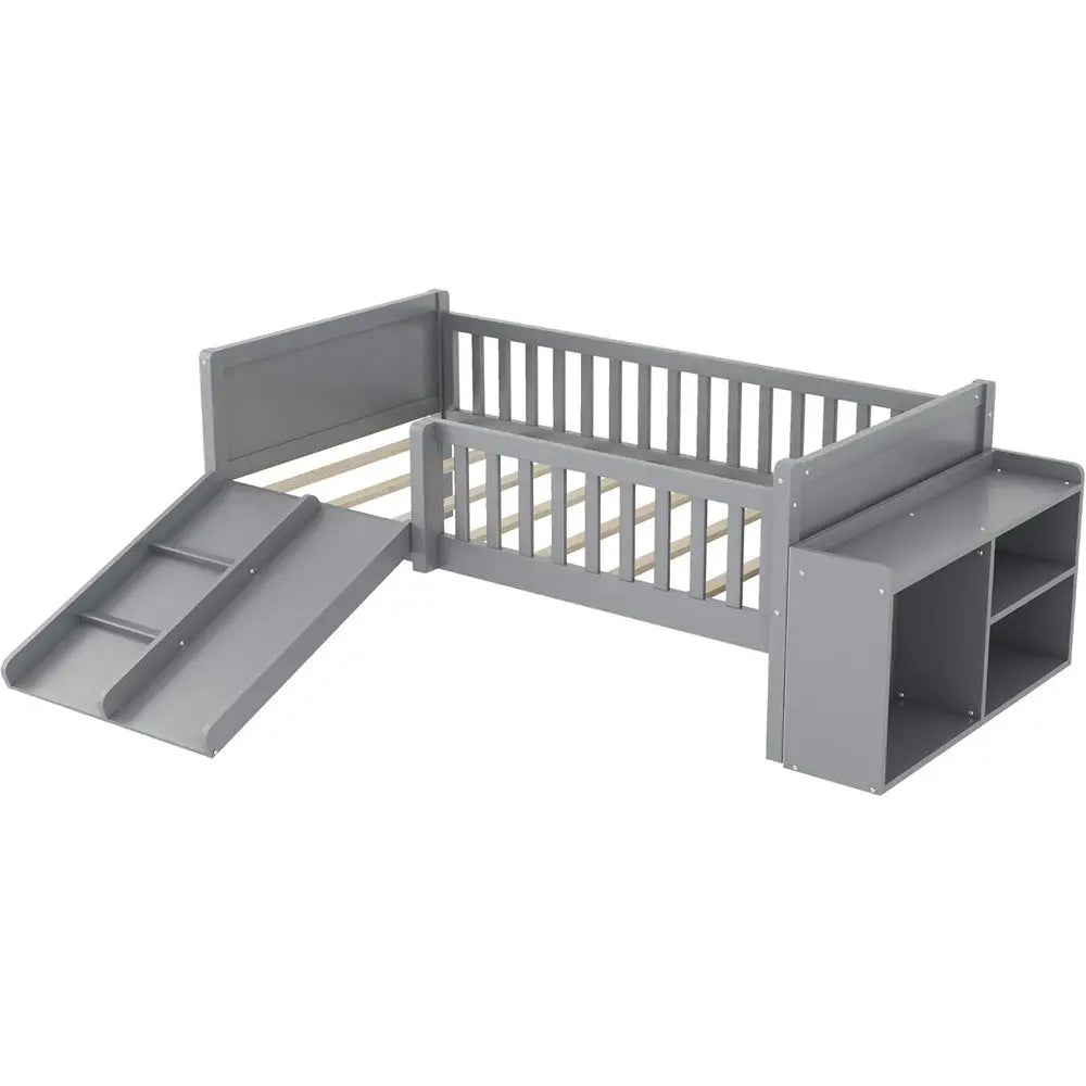Wooden Bed with Slide