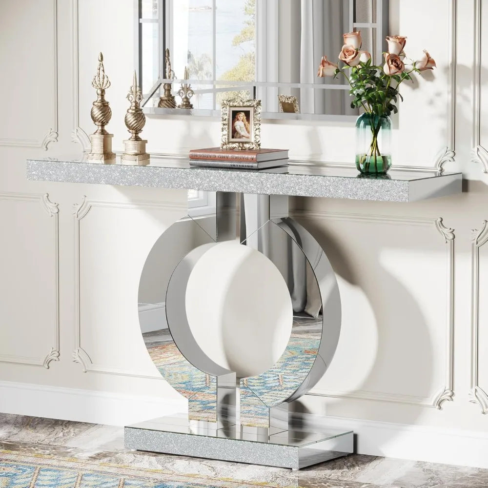 Entryway Table with O-Shaped Base