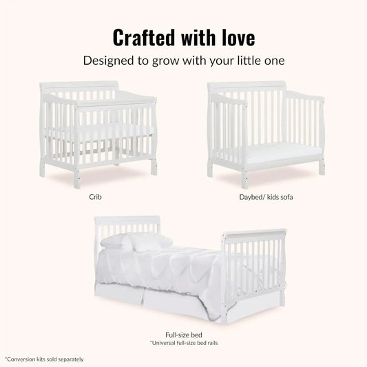 4-in-1 Convertible Mini Baby Crib