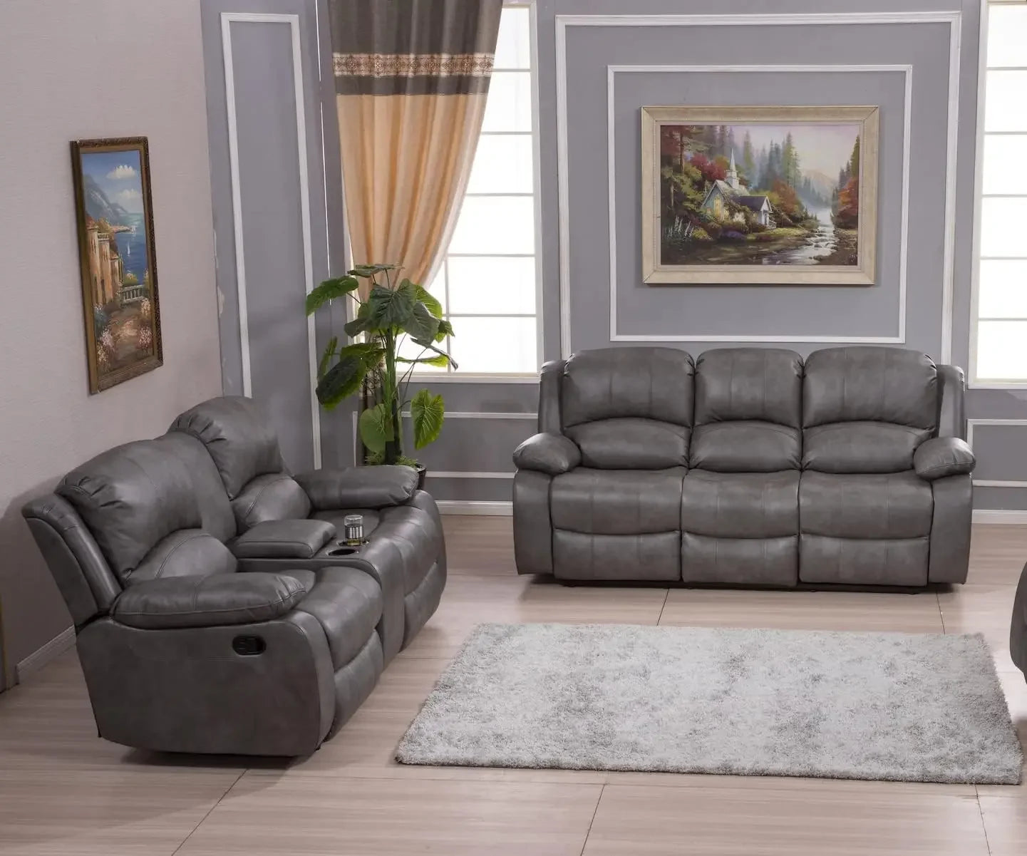 Leather Air Reclining Sofa