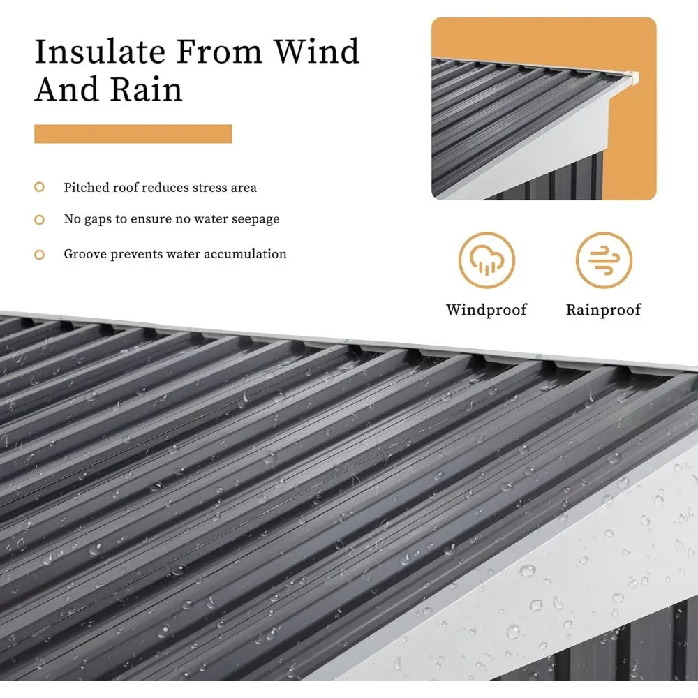 Metal Garden Shed with Large Window and Lockable Door