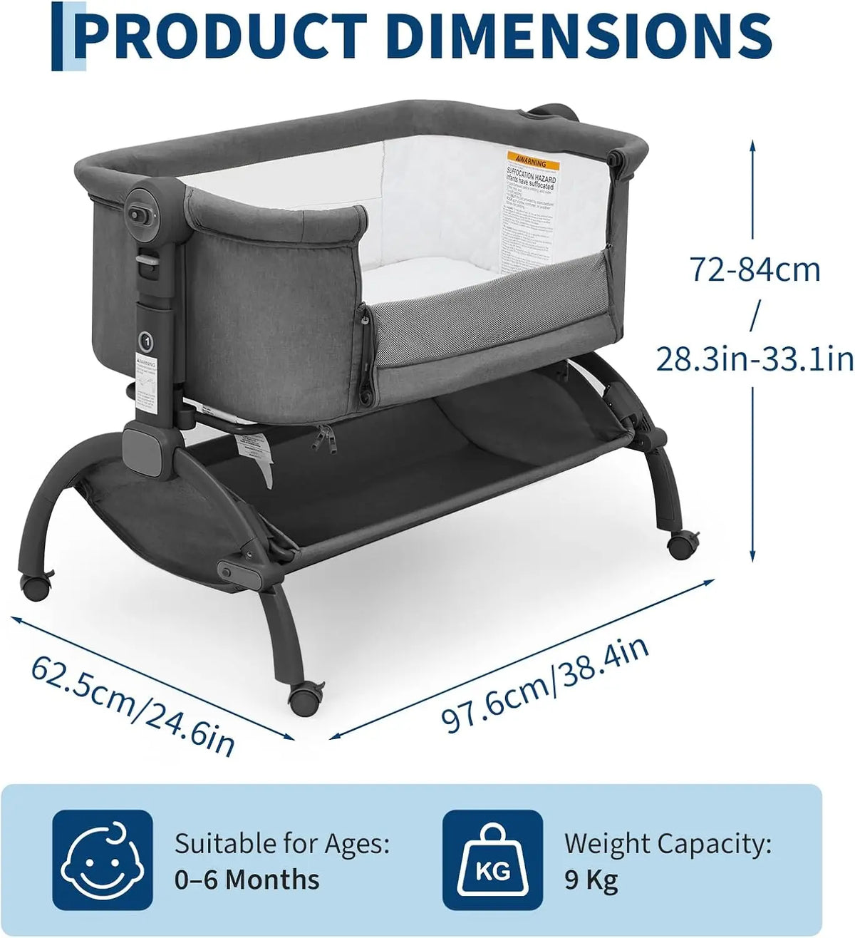 2-in-1 Baby Cribs Multifunctional Bedside