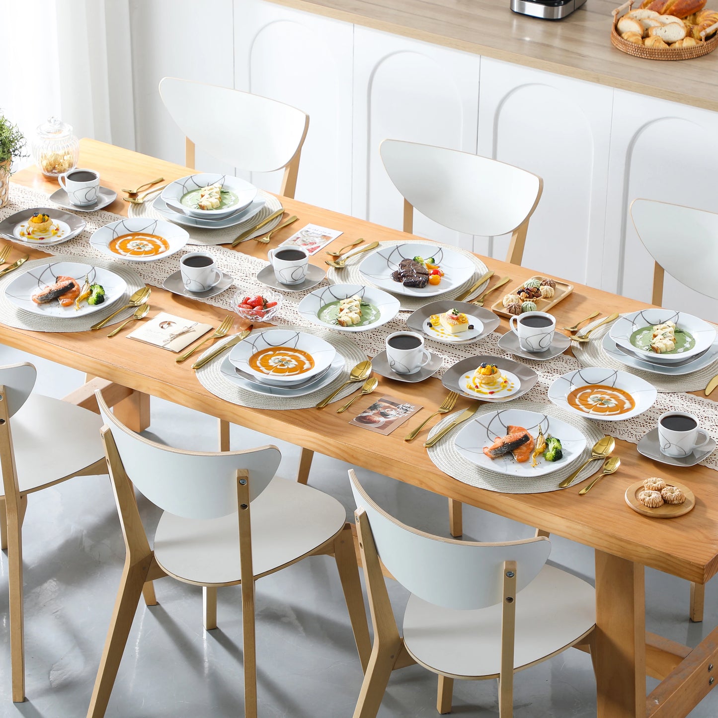 Porcelain Ceramic Kitchen Dinner Plate Set