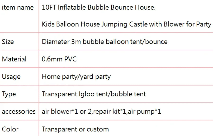 Inflatable Air Soft Bubble Bounce House