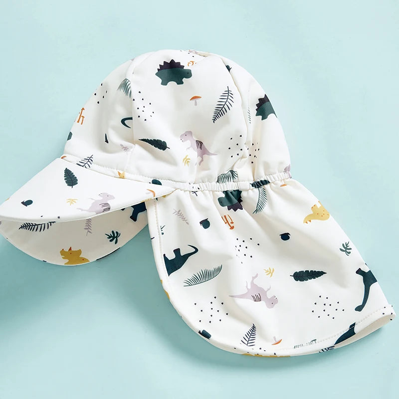 Dinosaur Print Rash Guard Swimsuit Set