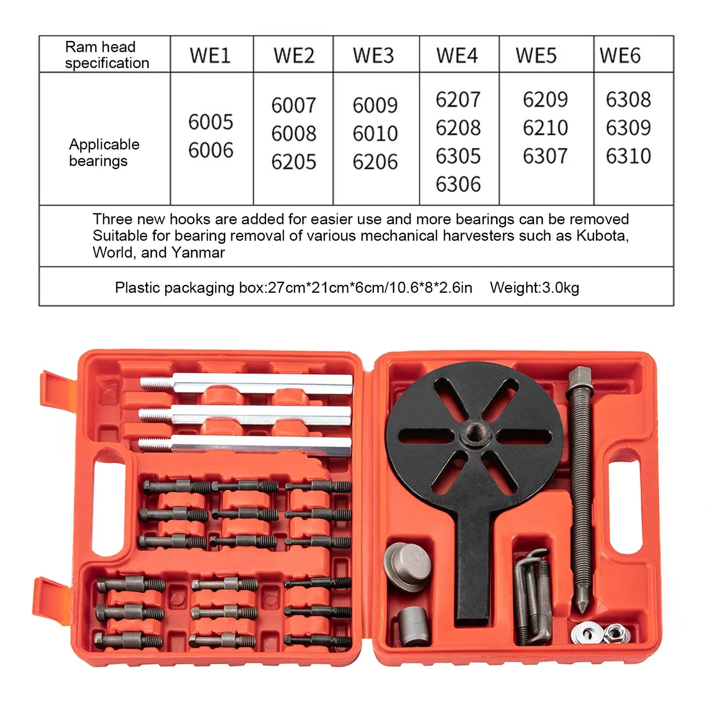 Steel Bearing Puller Set Quenched Inner Hole Extractor Kit