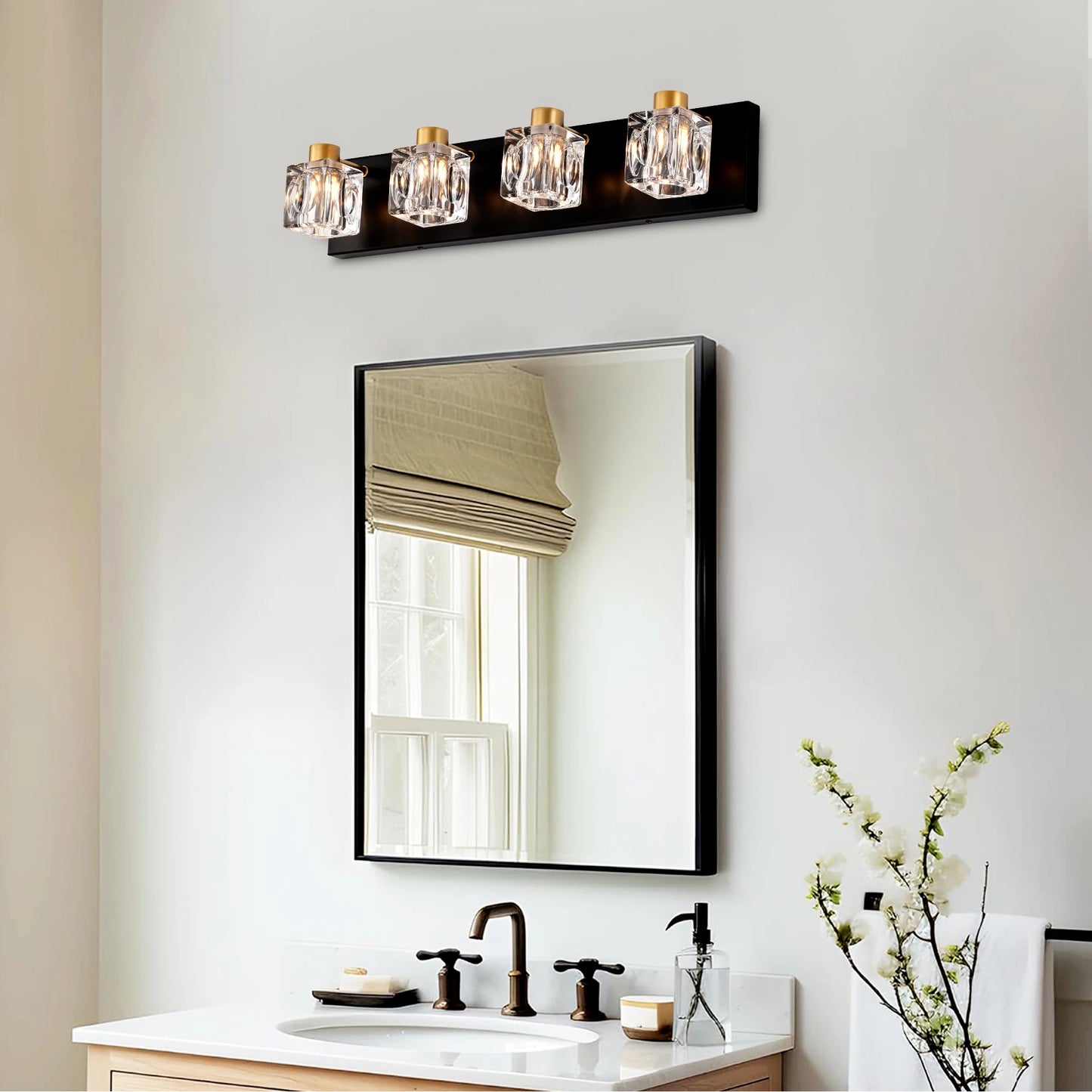 Modern Vanity Lights with Crystal Glass Shade