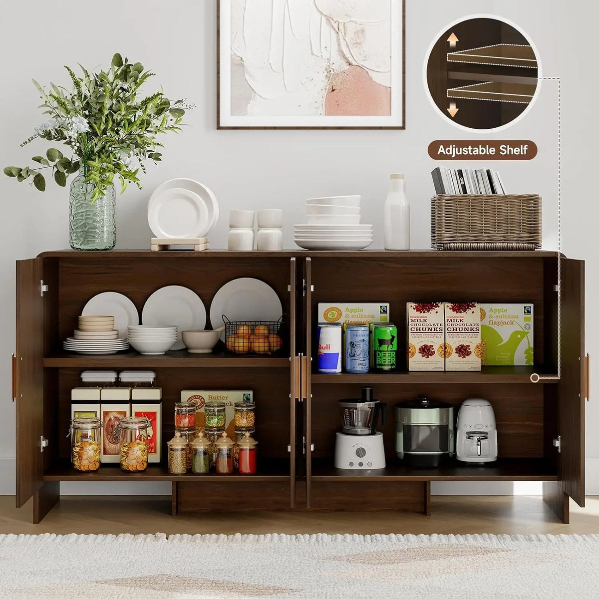 Mid-Century Walnut Buffet Cabinet