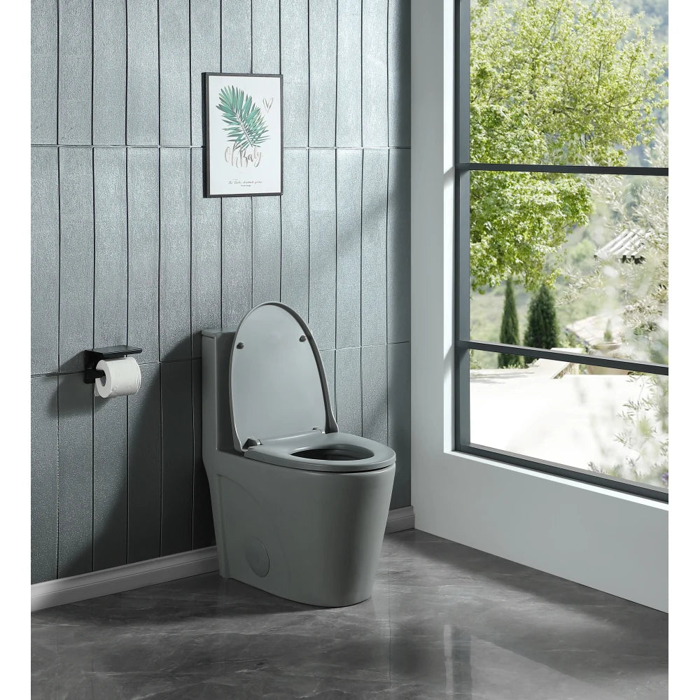 Water-Saving Elongated Comfort Height Floor Mounted One Piece Toilet