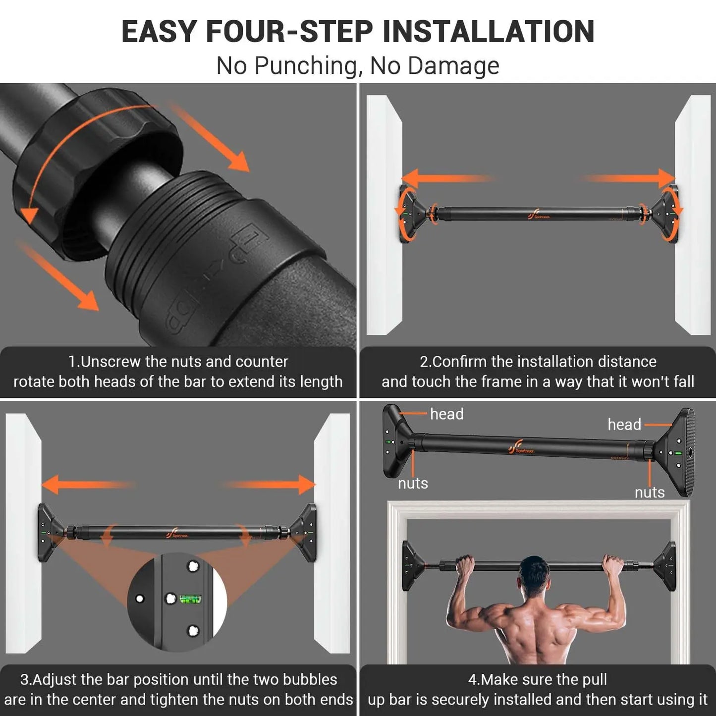 Indoor Home Pull Up Bar For Strength Training