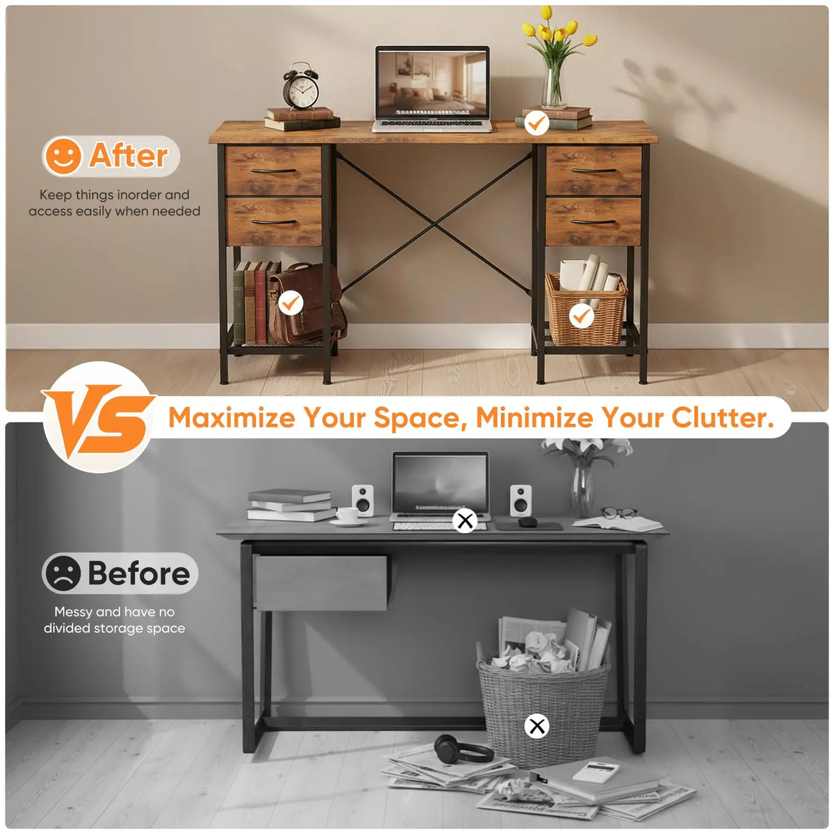 Computer Desk with Mesh Shelf