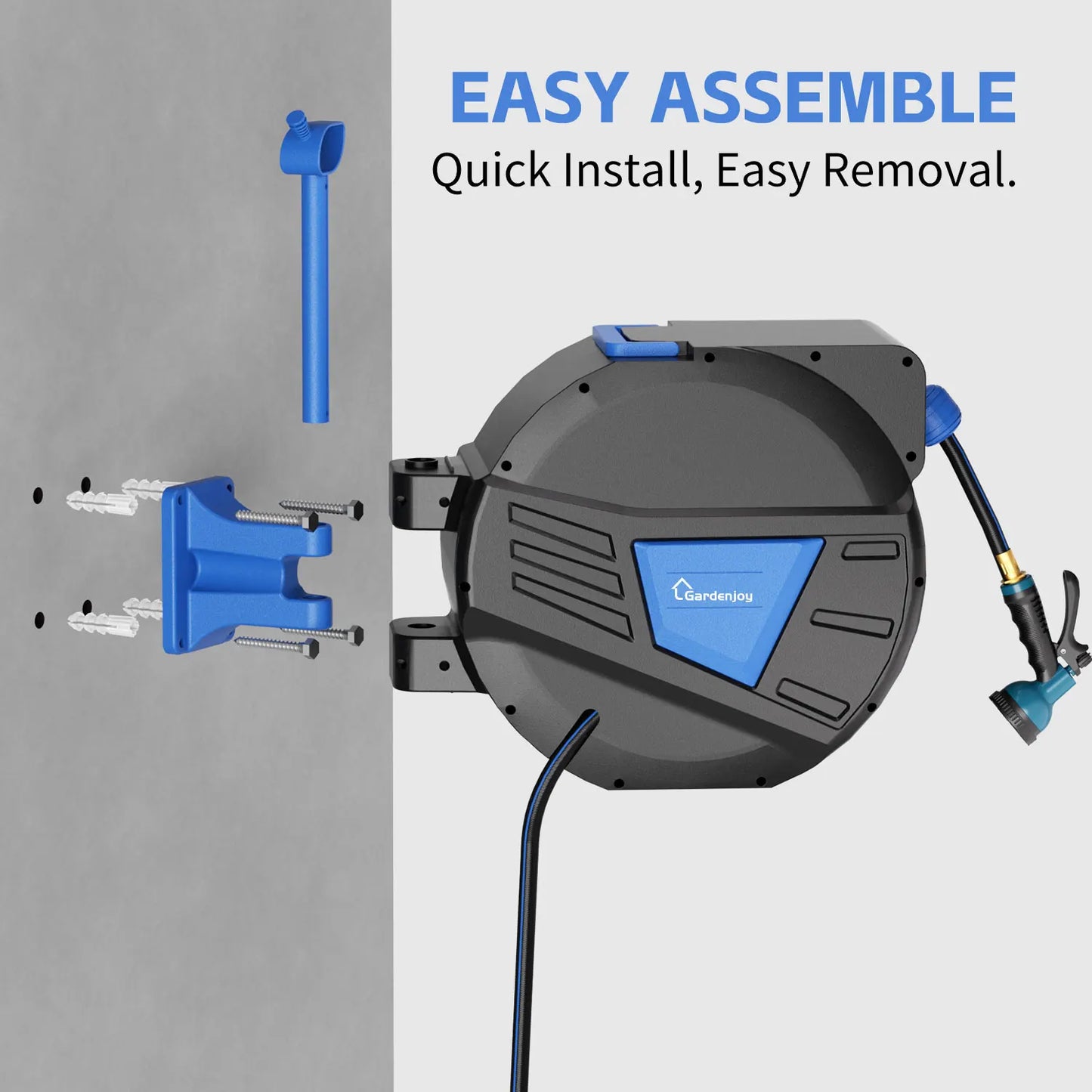 Retractable Garden Hose Reel, Hose Locking Mechanism