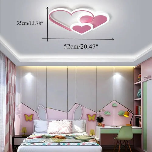 Heart-Shaped LED Ceiling Lamp with Remote Control