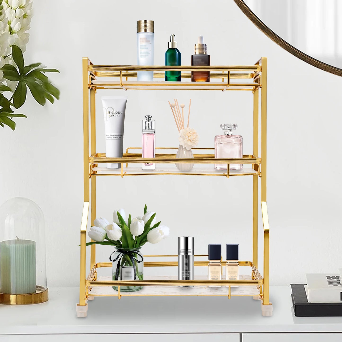 Bathroom Gold Bathroom Vanity Counter Organizer