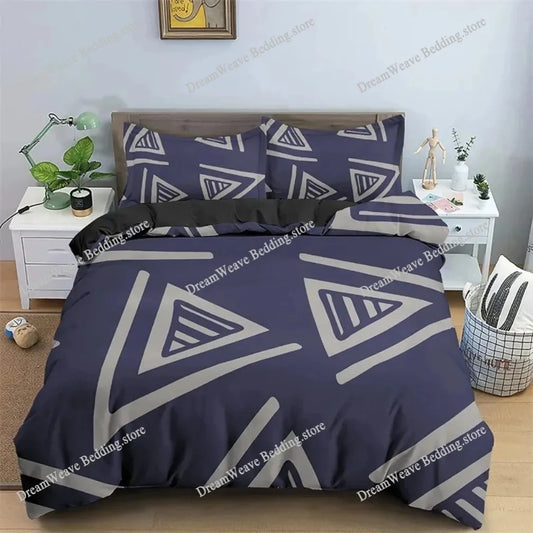 Modern Geometric Trapezoid Printed Bedding Set