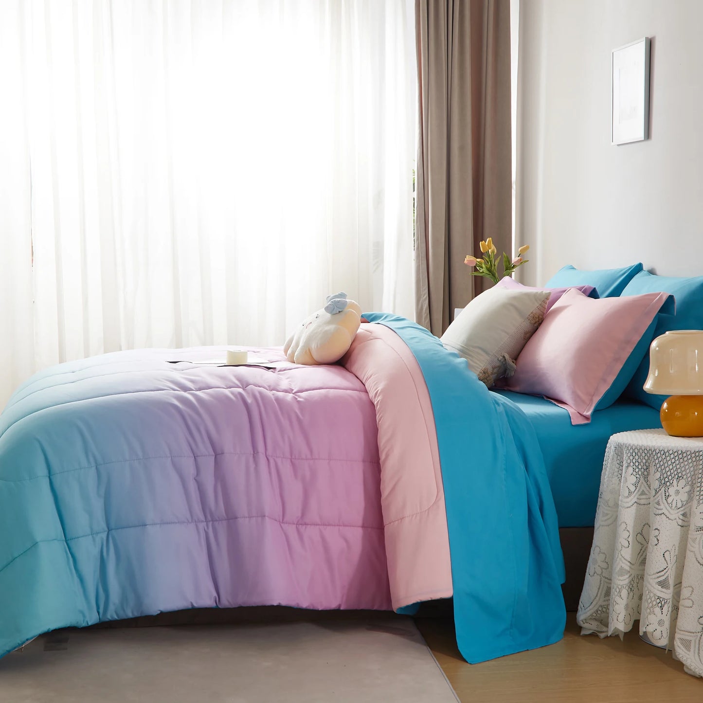 Gradient Comforter Set-7 Pieces in a Bag