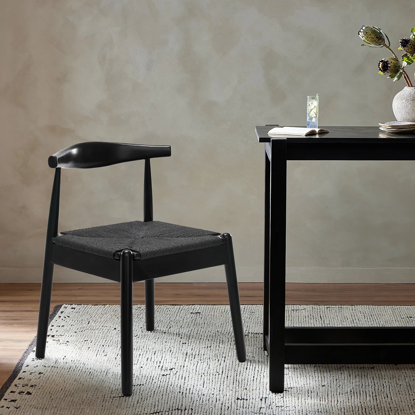 Solid Oak Weave Dining Chairs
