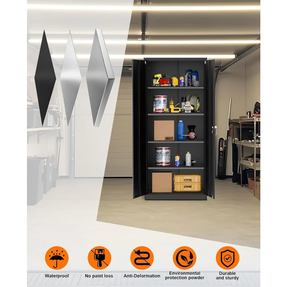 Heavy-Duty Metal Storage Cabinet with Lock