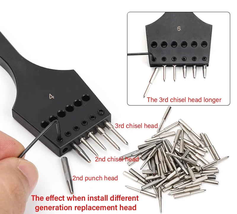 Iron Removable Round Hole Punch Leather Craft Chisel DIY Leather Tools