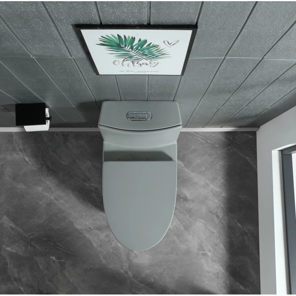 Water-Saving Elongated Comfort Height Floor Mounted One Piece Toilet