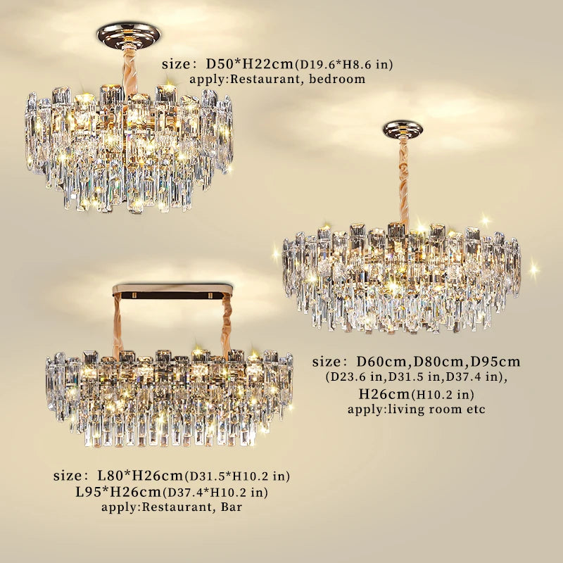 Modern Led Ceiling Hanging Crystal Chandelier