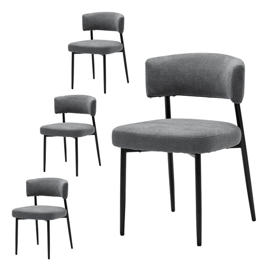 Breathable Fabric Modern Mid Century with Curved Backrest Metal Legs
