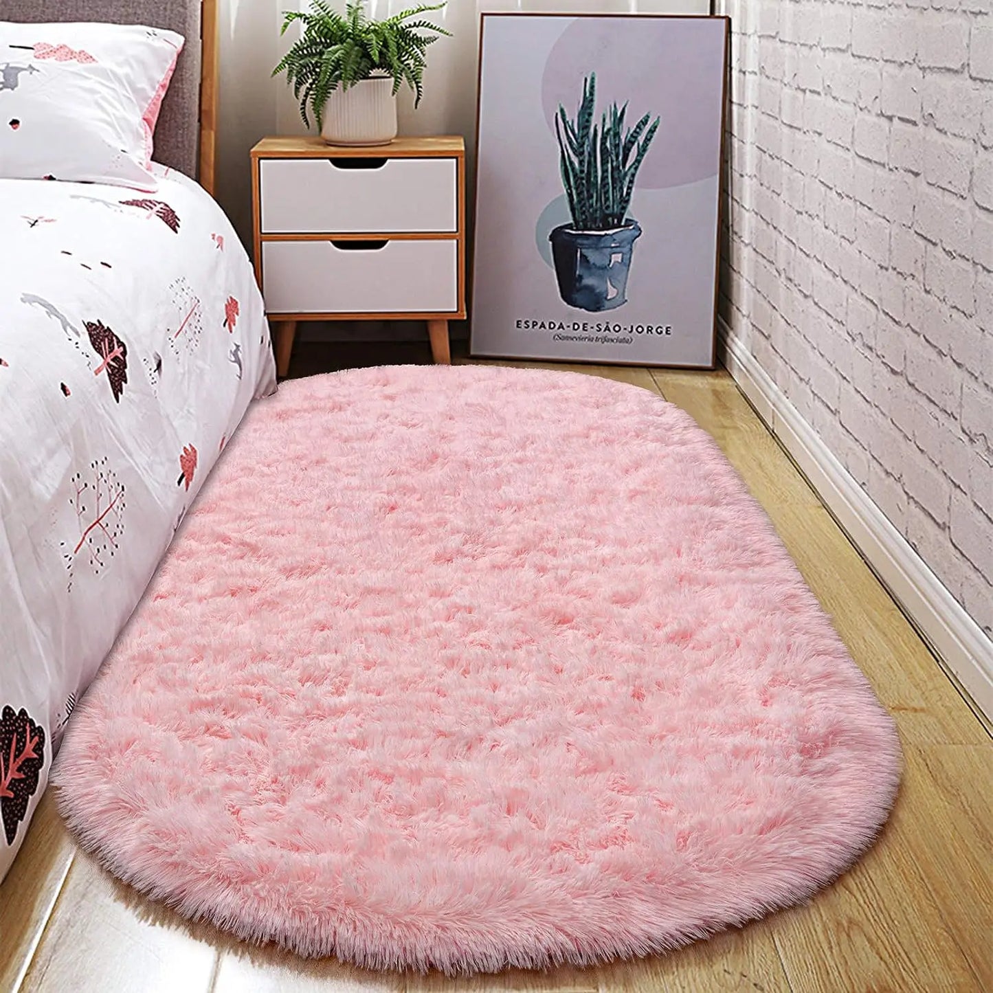 Oval Fluffy Ultra Soft Area Nursery Mats