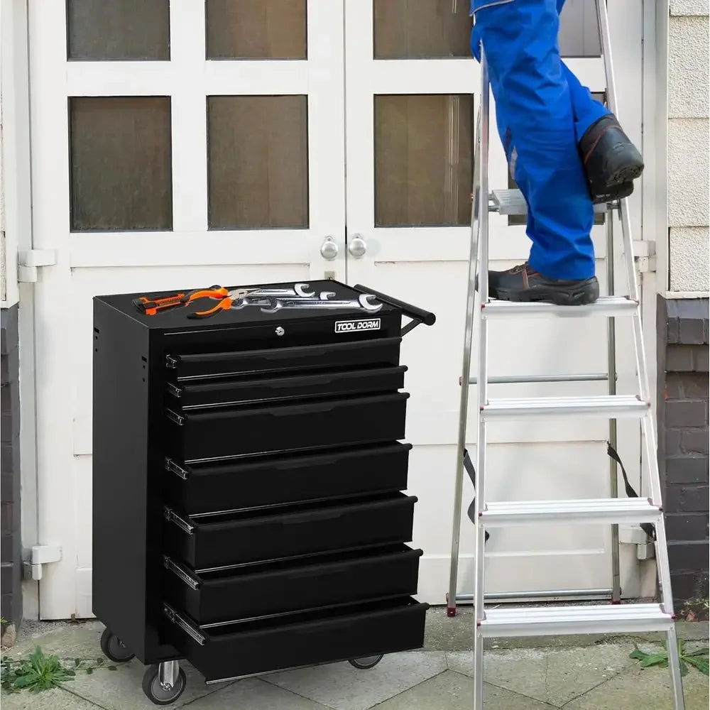 Small Metal Tool Cabinet with Wheels amp Locking System