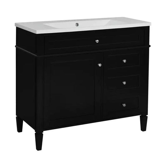Modern Vanity Sink Storage Cabinet w/ Mirror Top