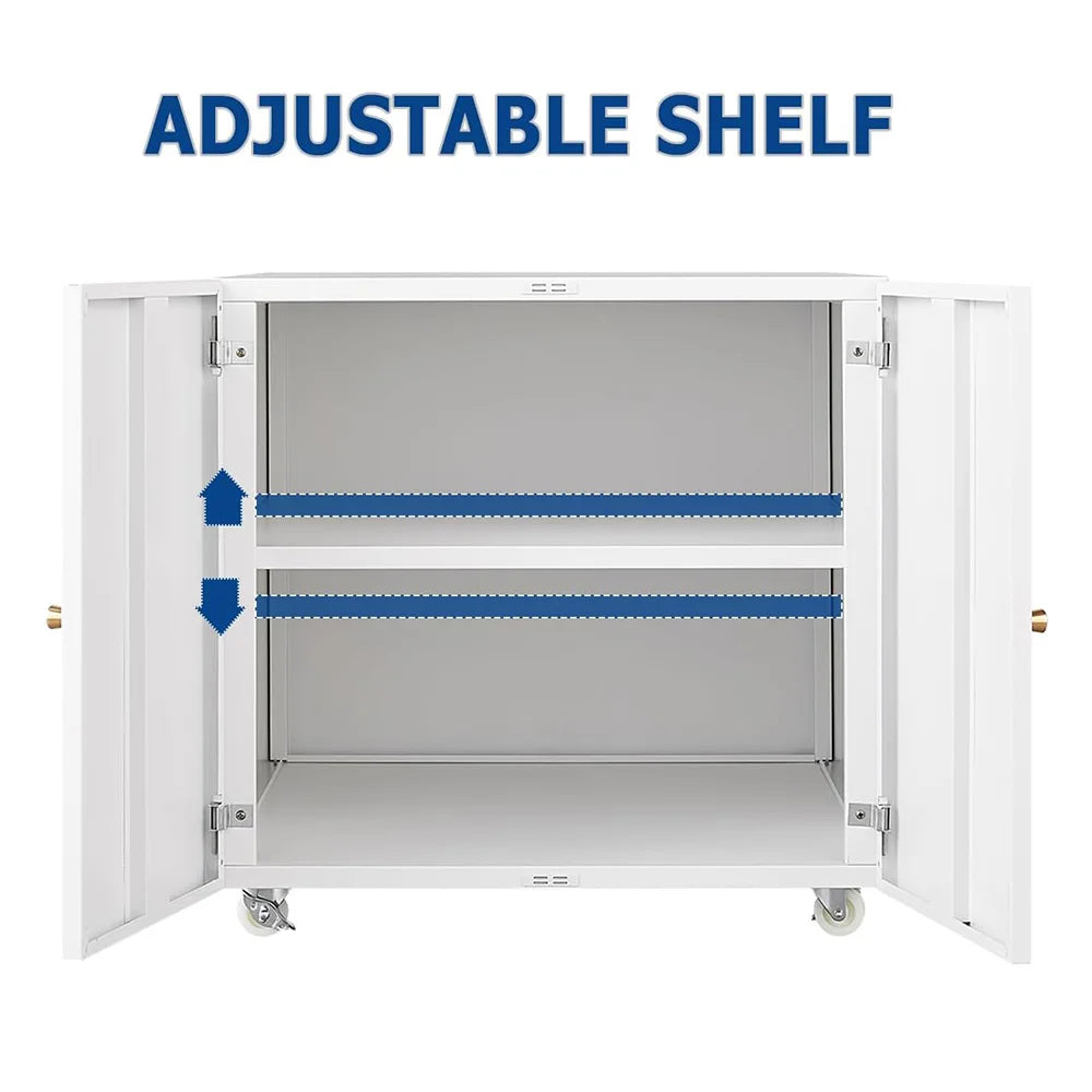 Steel File Cabinet with Double-Door and Adjustable Shelf