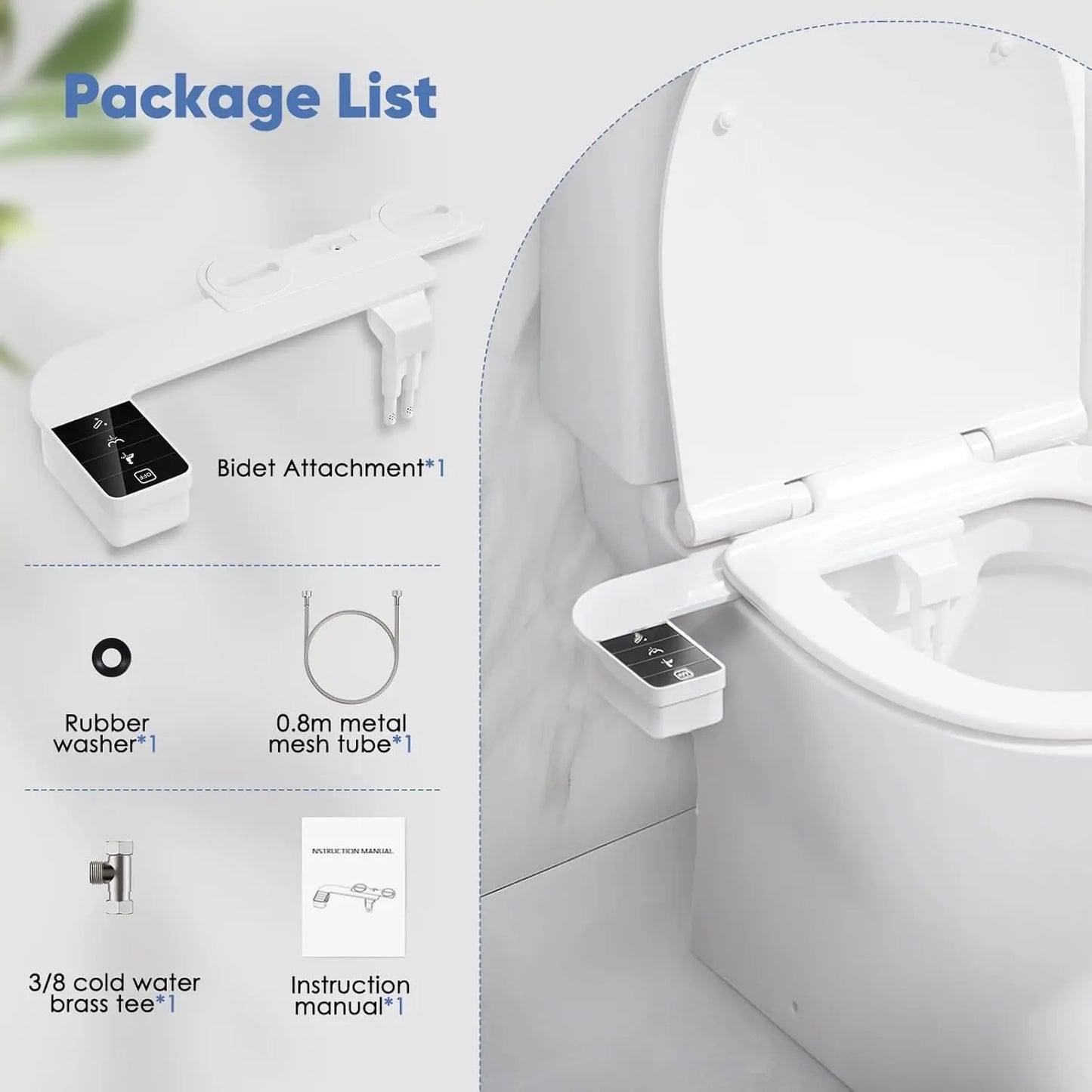 Side Arm Control Ultra Thin Design Toilet Seat Dual Nozzle
