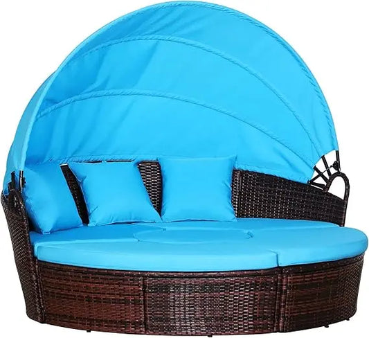 Round Convertible Daybed with Cushions