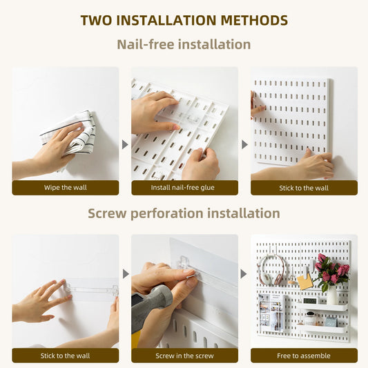 White Pegboard Combination Kit - Wall Organizer