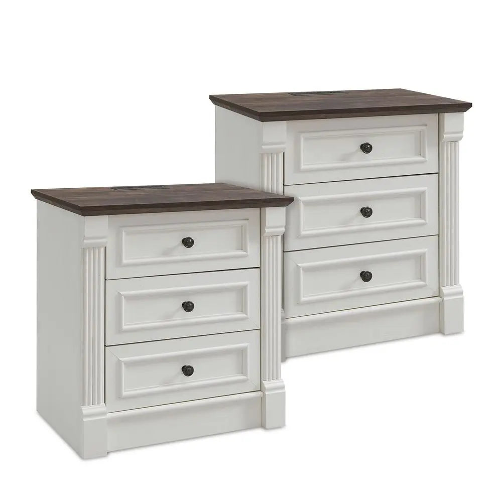 Modern Farmhouse Bedside Table Fluted Nightstand