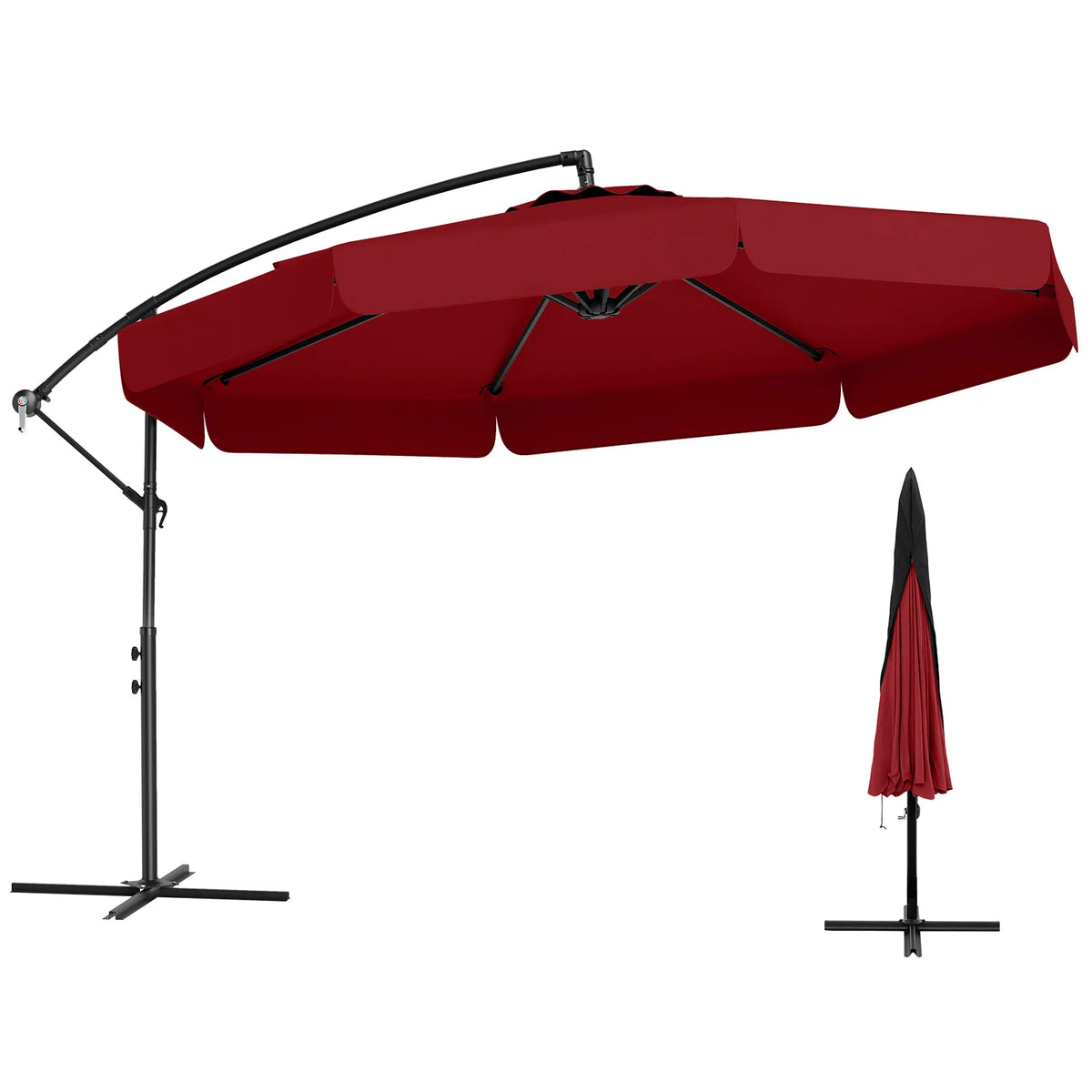 Offset Cantilever Hanging Umbrella with Cover